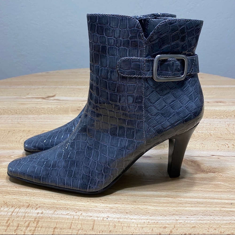 Crocodile Print Ankle Boots